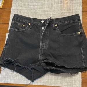 Levi's 501 Denim Jeans in Black Corduroy Jean Shorts